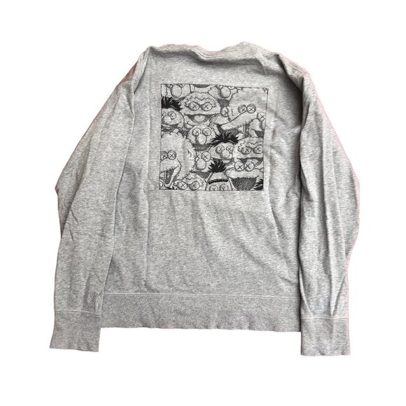 Rare Kaws X Uniqlo Sesame Street Sweater Large Gray - Picture 7 of 8